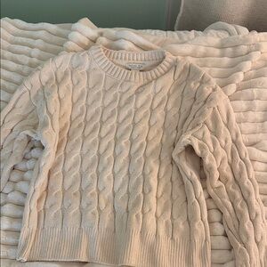 Rachel Zoe Cream Cable Knit Sweater